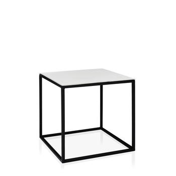 Журнальный стол Cube Сhess черного цвета  с белой столешницей