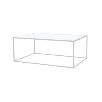 Журнальный стол Cube Long glass белого цвета-1 Журнальный стол Cube Long glass белого цвета