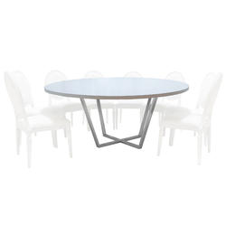 Круглый белый банкетный стол Ritz White Grey Ø 180 см.-1 Круглый белый банкетный стол Ritz White Grey Ø 180 см.