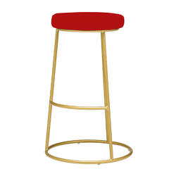 Барный стул Gold Austin Red золотого цвета с красной сидушкой-1 Барный стул Gold Austin Red золотого цвета с красной сидушкой