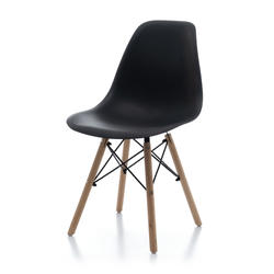 Стул Eames из пластика черного цвета-1 Стул Eames из пластика черного цвета