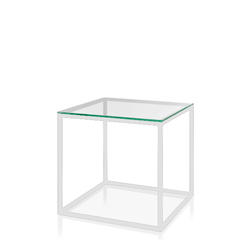 Журнальный стол Cube Glass белого цвета