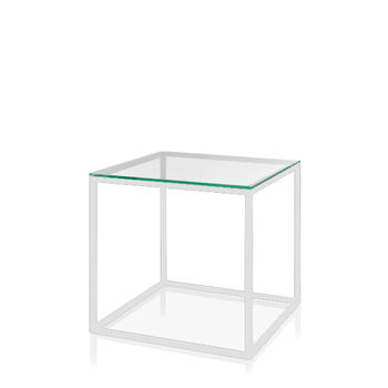 Журнальный стол Cube Glass белого цвета